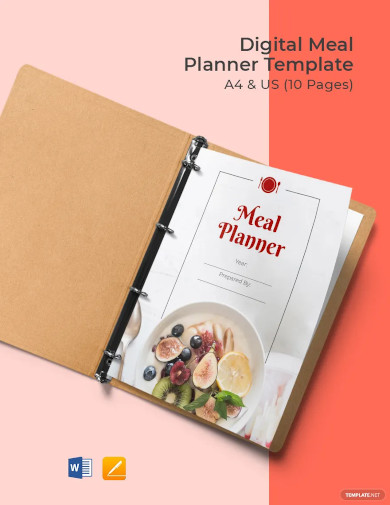 digital meal planner template