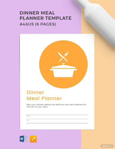 dinner meal planner template