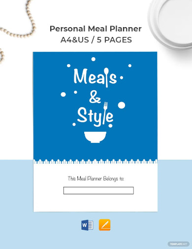 personal meal planner template