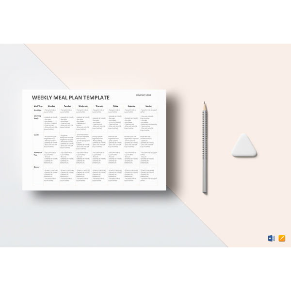 weekly meal planner template