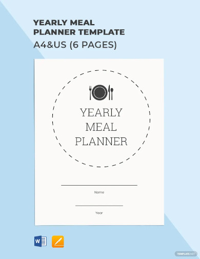 yearly meal planner template