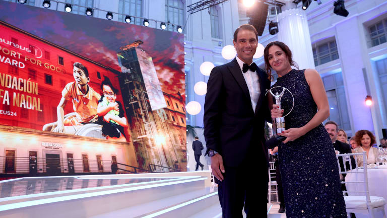 Rafael Nadal and wife María Francisca Perelló received the 2024 Laureus Sport for Good Award for their work with Fundación Rafa Nadal.