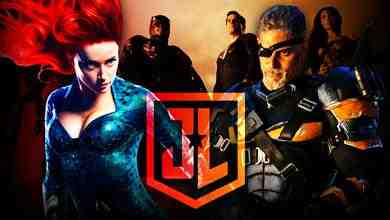 Zack Snyder's Justice League logo, Amber Heard as Mera, Joe Manganiello as Deathstroke