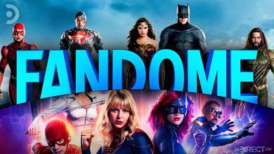 DC FanDome logo, Justice League, The Flash, Supergirl, Batwoman, Black Lightning