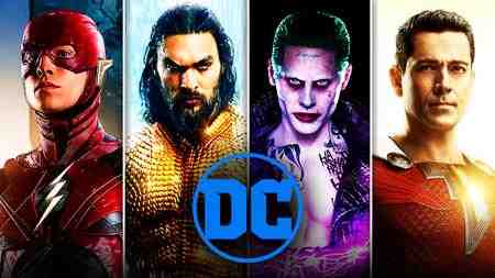 The Flash, Aquaman, Joker, Shazam, DC logo