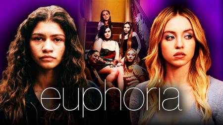 Zendaya, Sydney Sweeney, Euphoria logo, Euphoria cast