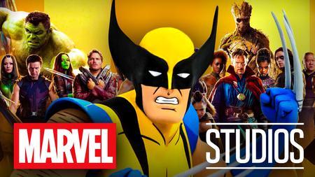 Wolverine in front of Avengers, Marvel Studios logo