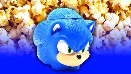 Sonic the Hedgehog popcorn bucket, popcorn