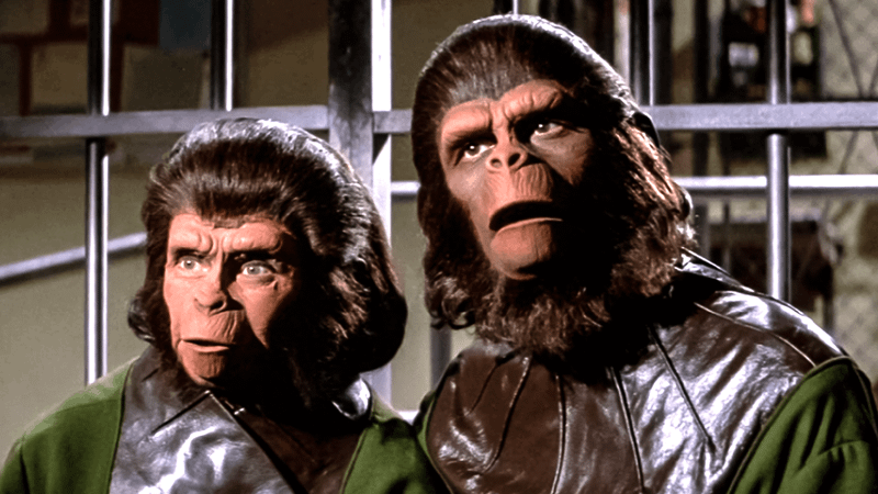 A still from Escape from the Planet of the Apes