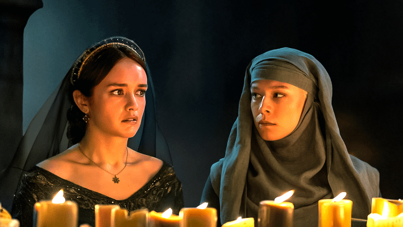 Alicent and Rhaenyra in House of the Dragon Season 2.