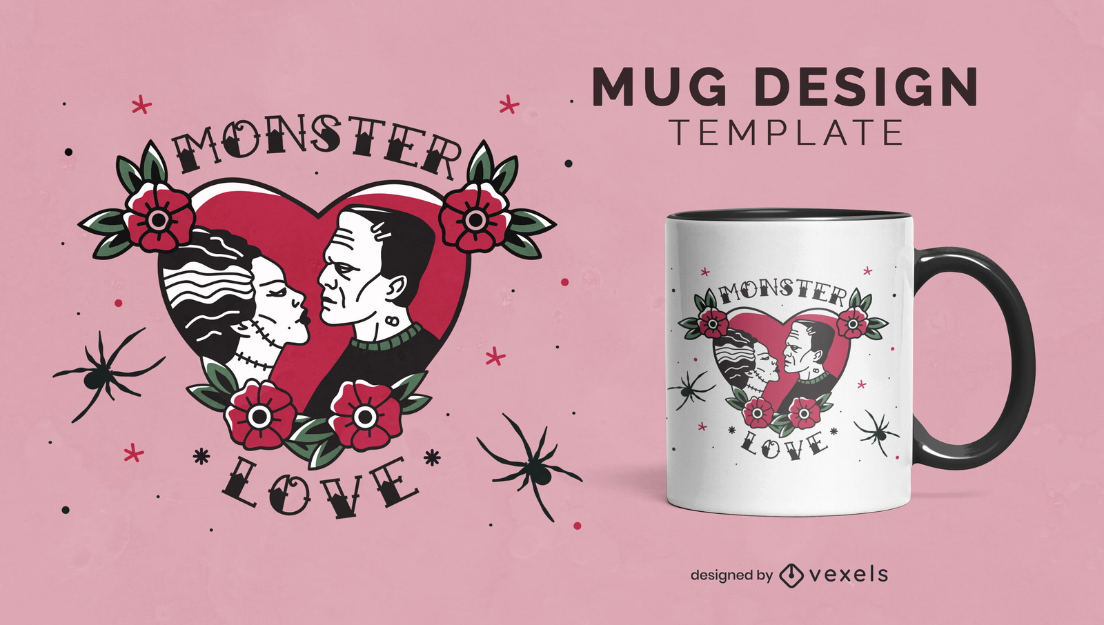 Frankenstein Monster Liebe Becher Design