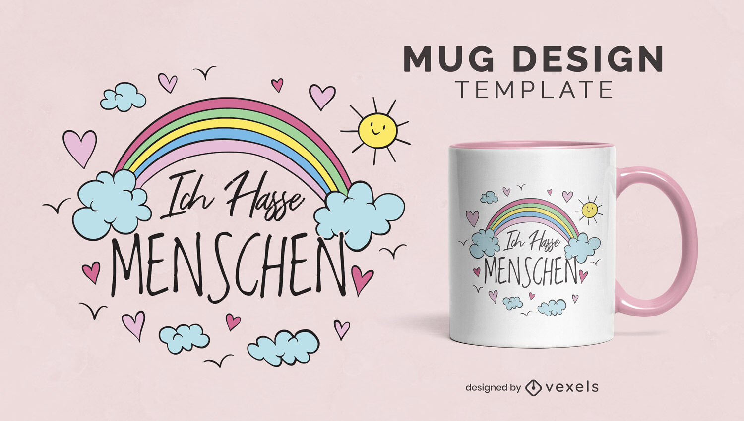 Niedlicher Regenbogen für kindisches Becherdesign