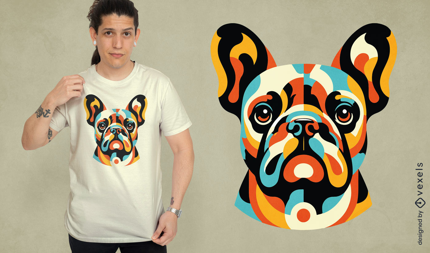 Geometrisches T-Shirt Design der französischen Bulldogge