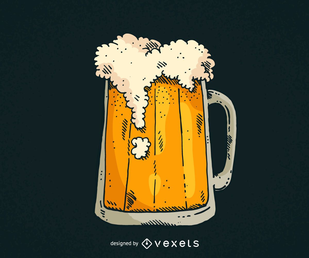 Hand drawn beer mug