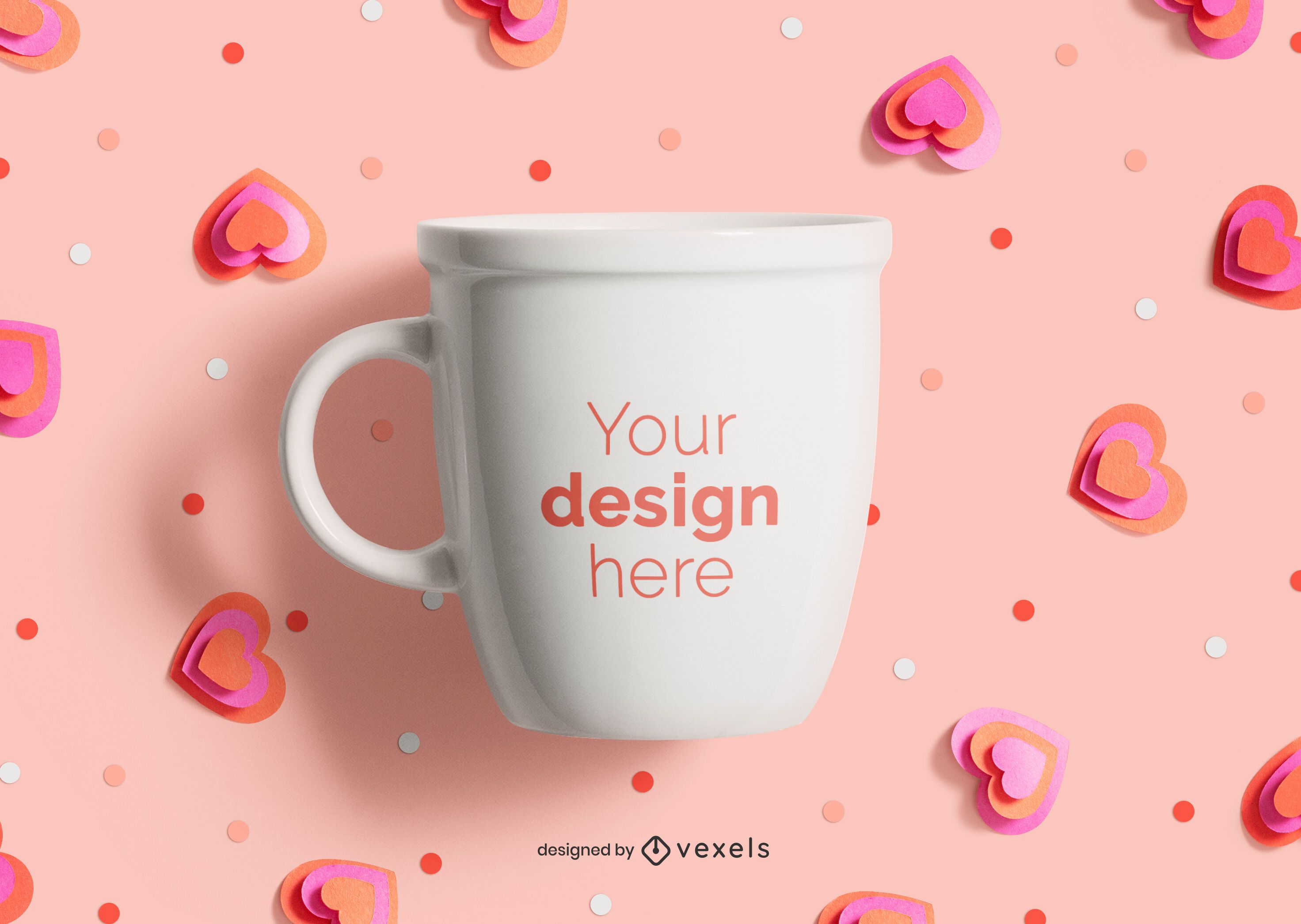 Valentine's day mug mockup