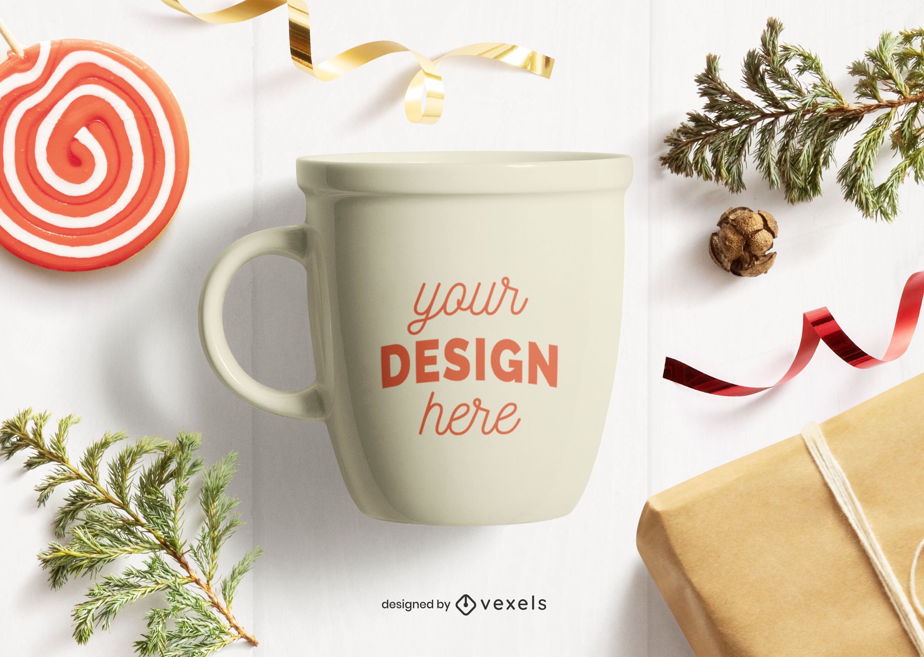 Mug christmas mockup composition