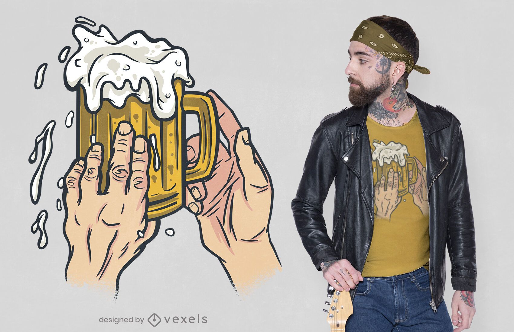 Beer mug t-shirt design