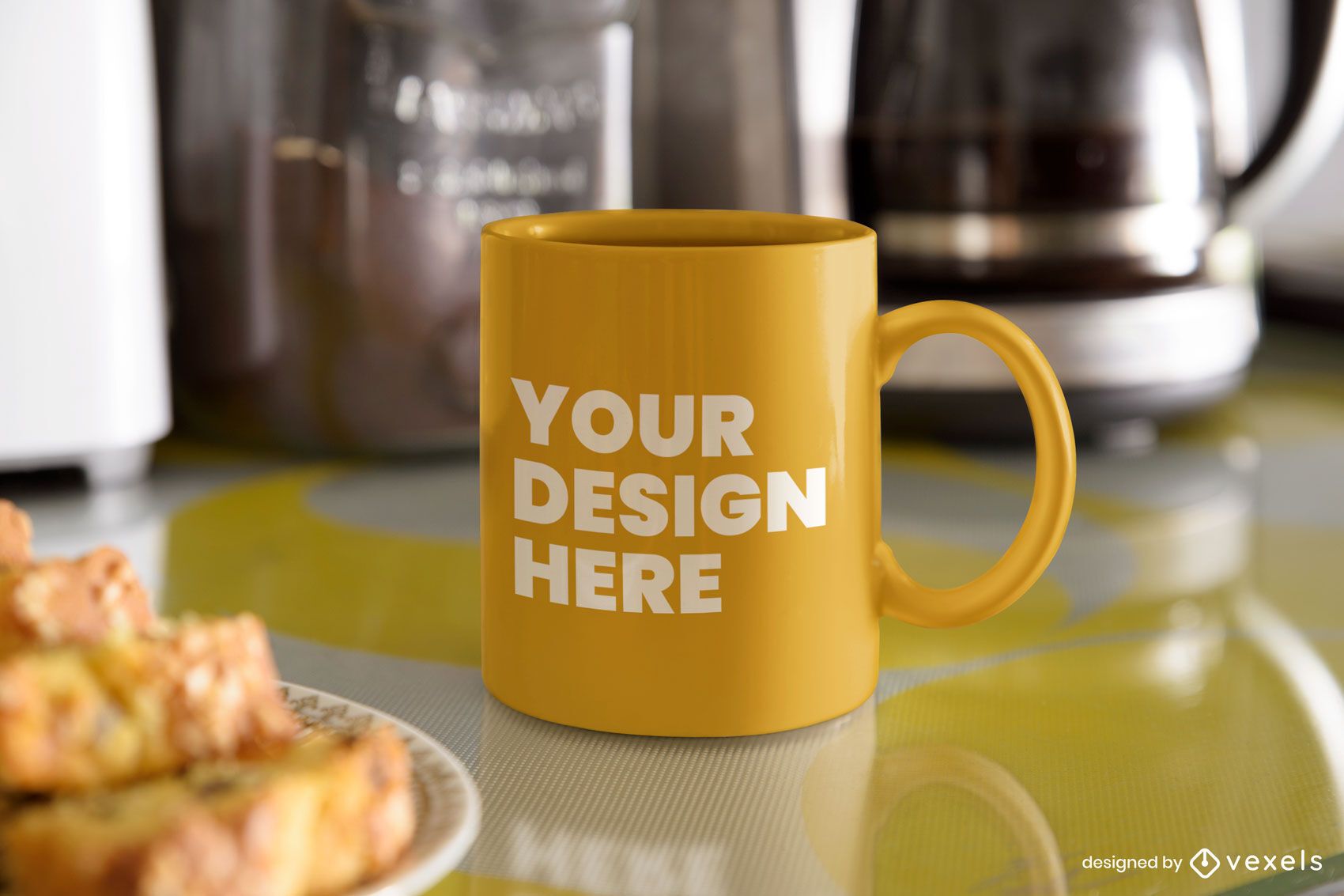 Breakfast mug mockup design