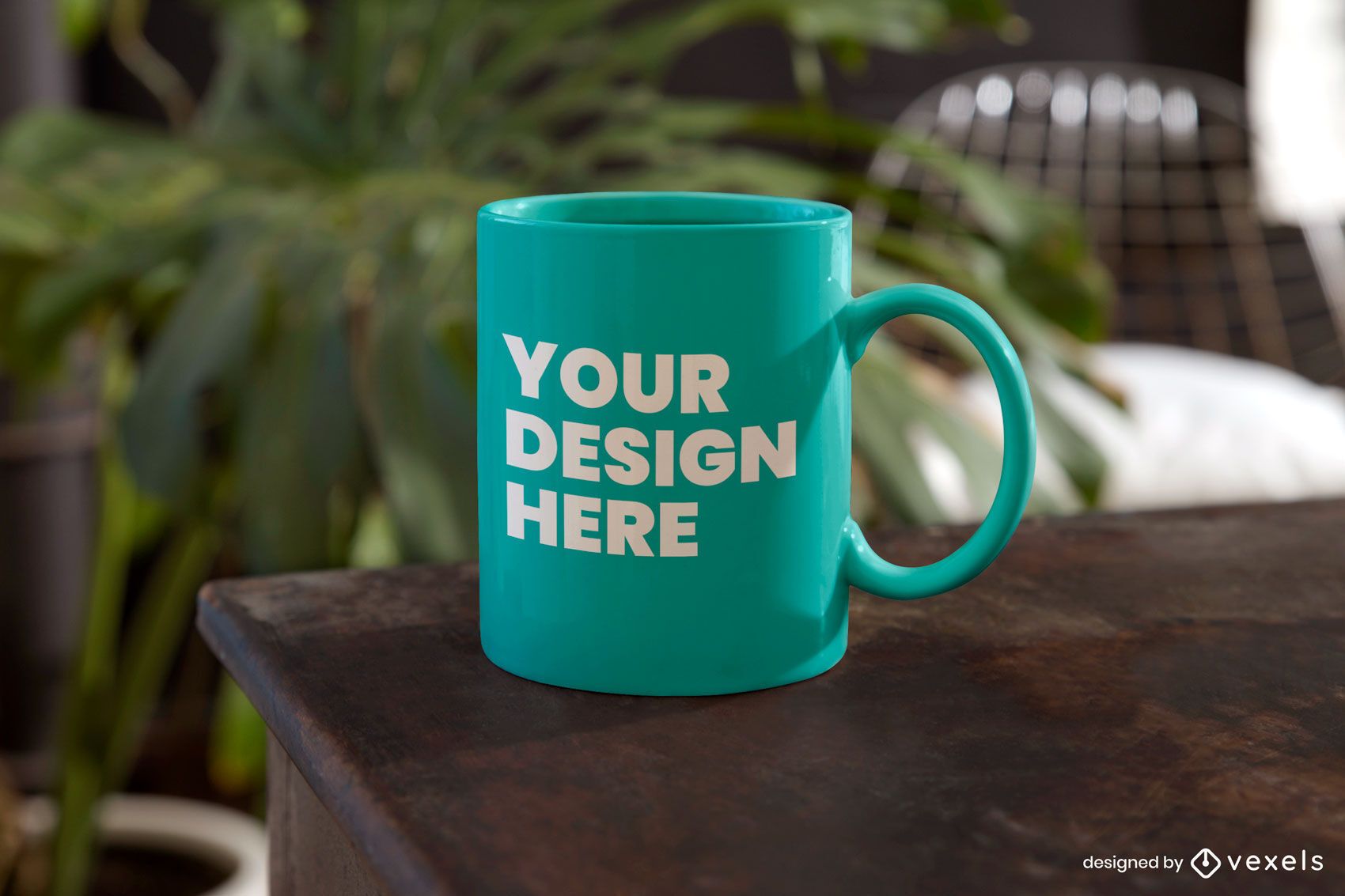 Table mug mockup psd