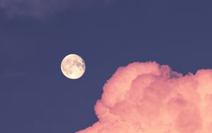 Preview wallpaper moon, cloud, sky, pink