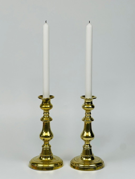 Copper Candlesticks From The 19th Century