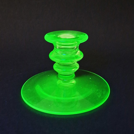 Green Art Deco Candlestick