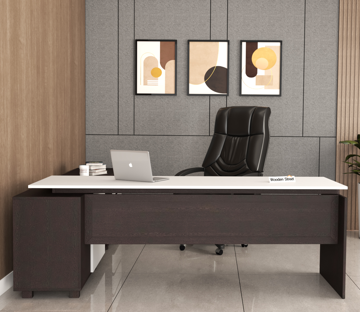 Buy Nexora L shape Modular Office Table with Three Drawers (Flowery Wenge  Frosty White) Online in India at Best Price - Modern Office Tables - Office  Furniture - Furniture - Wooden Street Product