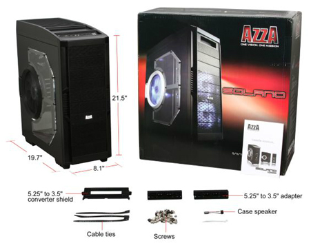 AZZA Solano 1000 Black Japanese SECC Steel/Metal mesh in front MicroATX ...