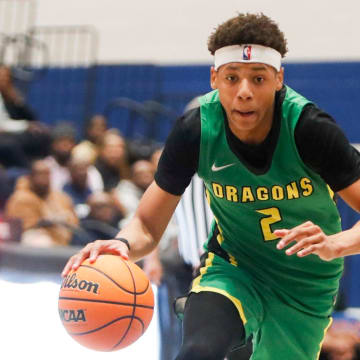 AZ Compass    Jeremiah Fears (2) drives to the basket during the game between Bartlett High School and AZ Compass Prep School during Memphis Hoopfest at Bartlett High School in Bartlett, Tenn., on Saturday, January 6, 2024.