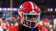 Jan 9, 2023; Inglewood, CA, USA; Georgia Bulldogs defensive back David Daniel-Sisavanh (14) against the TCU Horned Frogs during the CFP national championship game at SoFi Stadium. Mandatory Credit: Mark J. Rebilas-USA TODAY Sports