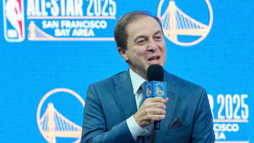 Golden State Warriors co-executive chairman and CEO Joe Lacob speaks during a press conference