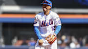 Sep 8, 2024; New York City, New York, USA;  New York Mets shortstop Francisco Lindor (12) at Citi Field. Mandatory Credit: Wendell Cruz-Imagn Images