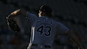 Chicago White Sox pitcher Nick Nastrini (43) winds up to throw a first inning pitch against the Baltimore Orioles at Oriole Park at Camden Yards on Sept 3.