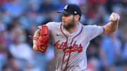 Atlanta Braves' Chris Sale arguably pitched his most impressive game of the season when he faced the Los Angeles Dodgers on Saturday night. Mandatory Credit: Jonathan Hui-Imagn Images