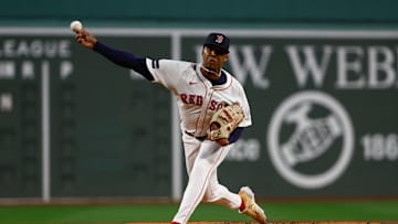 Brayan Bello pitching against the Baltimore Orioles