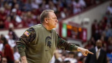 Mar 10, 2024; Bloomington, Indiana, USA; Michigan State Spartans head coach Tom Izzo in the second half against the Indiana Hoosiers at Simon Skjodt Assembly Hall. Mandatory Credit: Trevor Ruszkowski-USA TODAY Sports