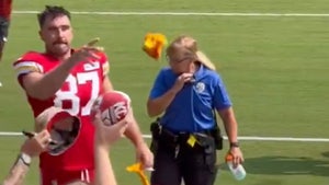 Travis Kelce Tosses Gloves To Taylor Swift Fan At Chiefs' Training Camp