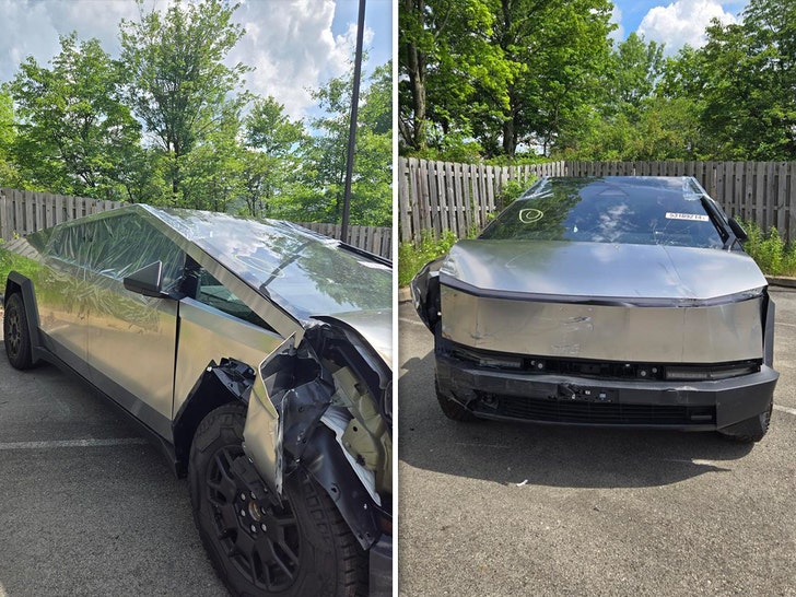 tesla and toyota truck accident