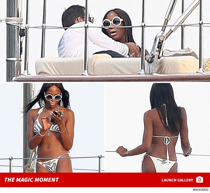 Naomi Campbell and David Blaine on Saint-Tropez Yacht