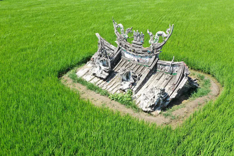 Temple in floodplain