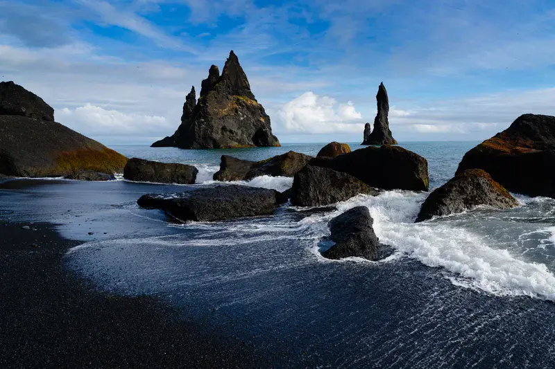 Reynisdrangar basalt sentinels