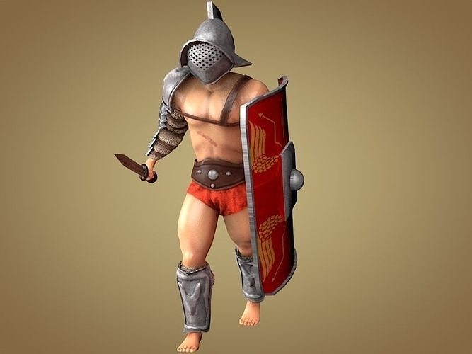 Gladiator Murmillo Low-poly 3D model