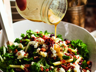 Kale & Apple Salad with Maple Bacon Pecan Crumble