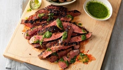 Cumin-Rubbed Flank Steak with Chimichurri Potatoes