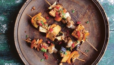 Tofu Skewers with Peanut Sauce