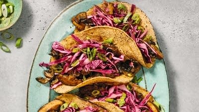 Miso-Mushroom Tacos with Pickled Cabbage