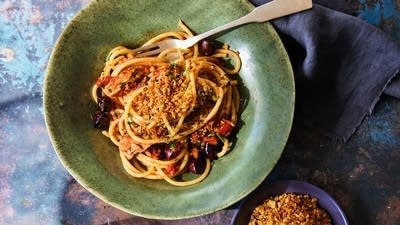 Bucatini with Tuna & Bread Crumbs