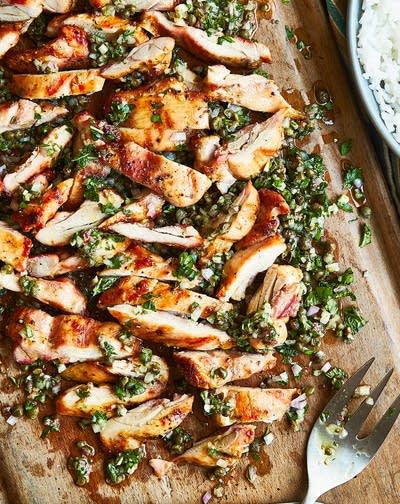 Chicken Thighs with Herb Salsa