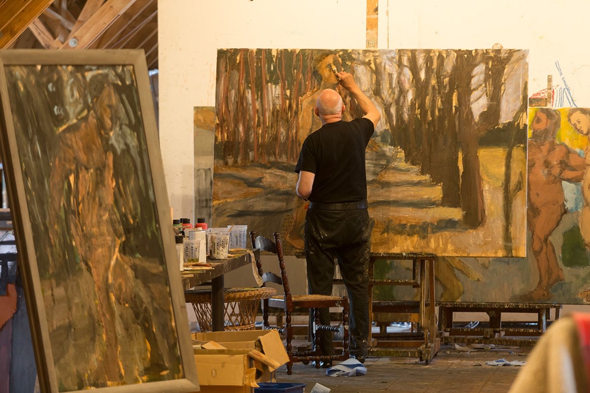 Markus Lüpertz in his studio, 2020.