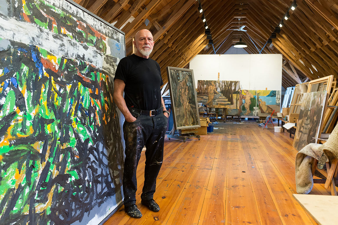 Markus Lüpertz in his studio, 2020.